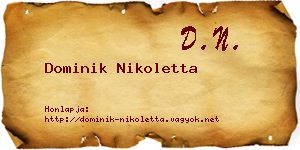 Dominik Nikoletta névjegykártya