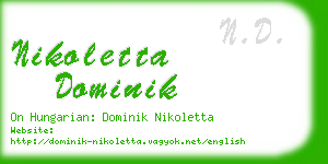 nikoletta dominik business card